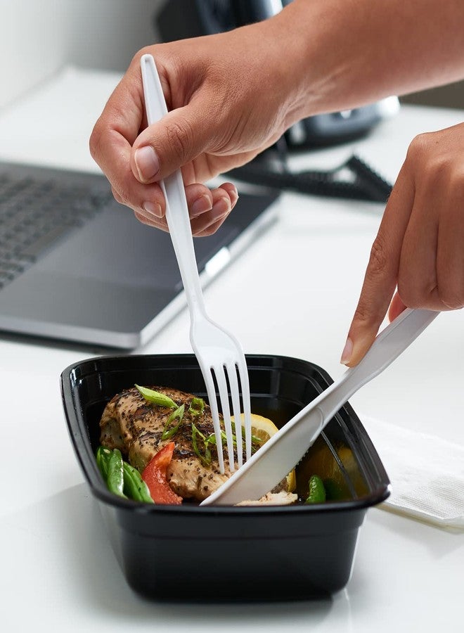 Comfy Package [100 Pack] Basic Disposable Plastic Forks, White Plastic Forks Heavy Duty - Perfect for Parties, Events, and Dinner - Image 5