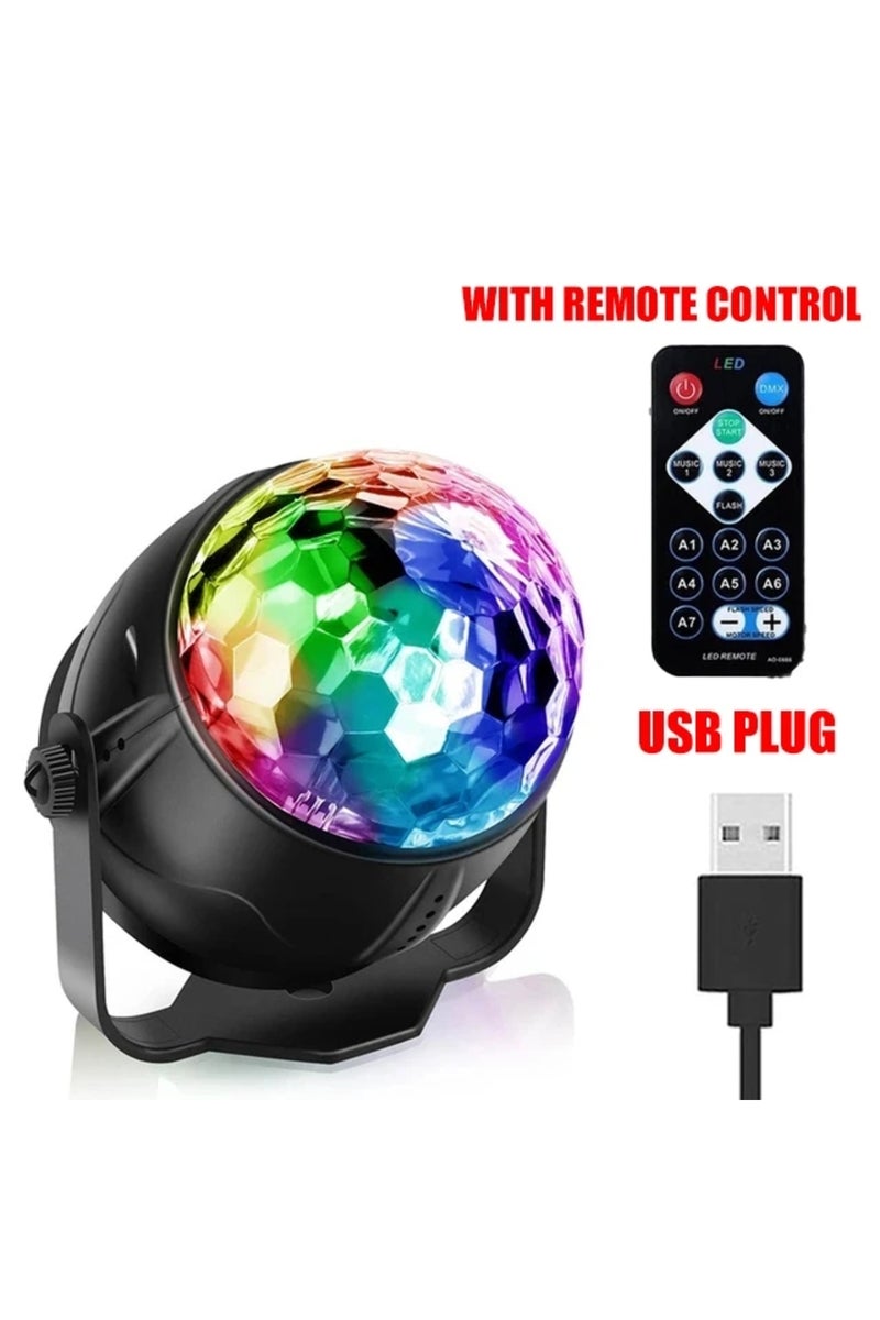 erorex USB remote control Sound Activated LED Stage Disco Light Rotating DJ Ball With Remote Control Color