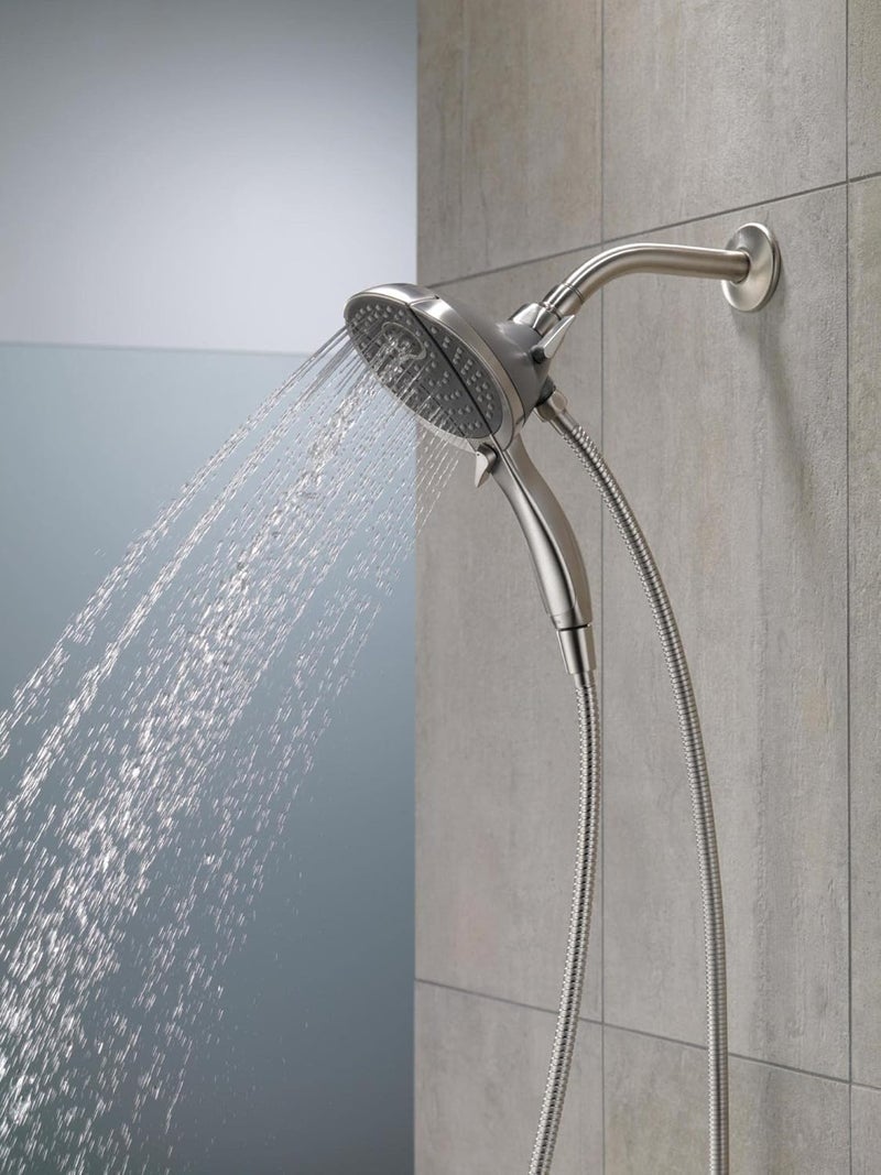Delta Faucet 2-in-1 Showerhead with Handshower I 10 Year Warranty I In2ition 4-Spray Setting Overhead and Handheld Shower I Rain Dual Shower head for Bathroom with 1.5 meter Hose I Chrome - 58467 - Image 5