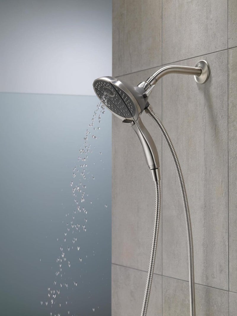 Delta Faucet 2-in-1 Showerhead with Handshower I 10 Year Warranty I In2ition 4-Spray Setting Overhead and Handheld Shower I Rain Dual Shower head for Bathroom with 1.5 meter Hose I Chrome - 58467 - Image 3