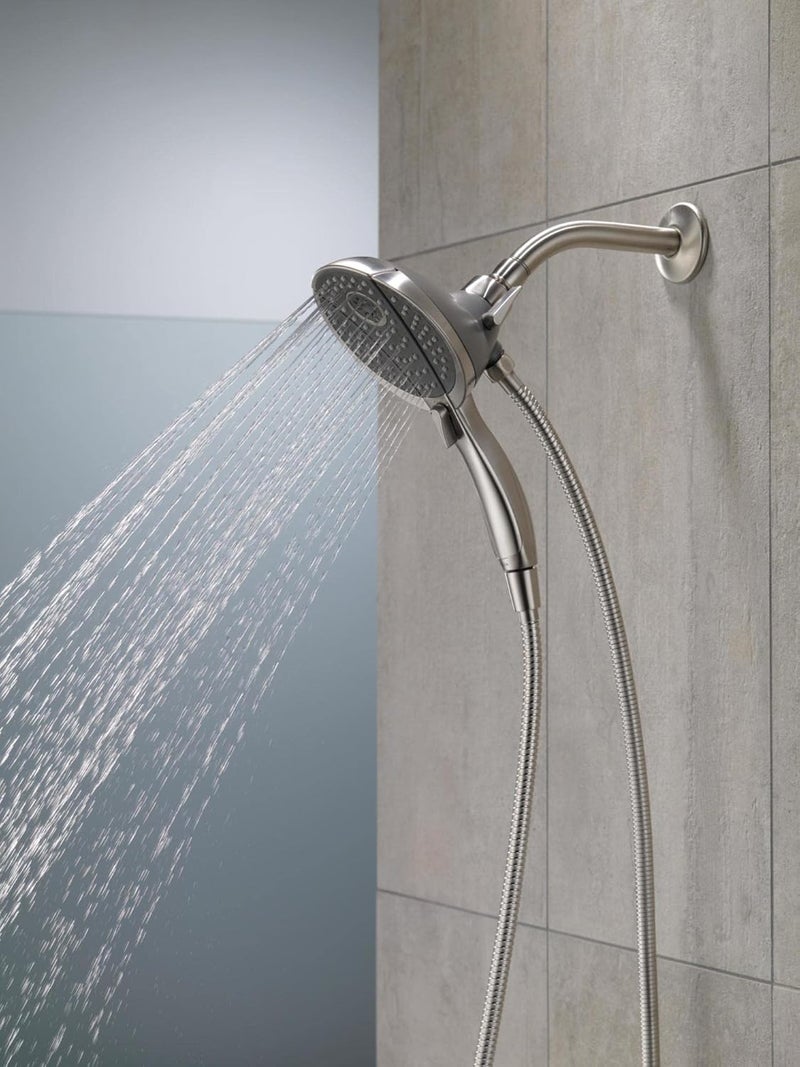 Delta Faucet 2-in-1 Showerhead with Handshower I 10 Year Warranty I In2ition 4-Spray Setting Overhead and Handheld Shower I Rain Dual Shower head for Bathroom with 1.5 meter Hose I Chrome - 58467 - Image 4