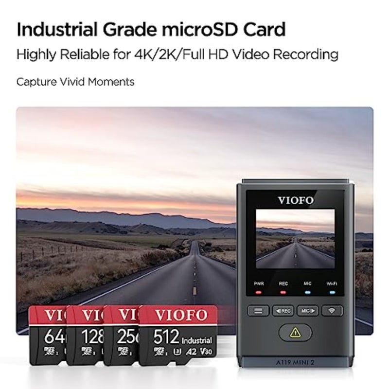 VIOFO 128GB Industrial Grade microSD Card, U3 A2 V30 High Speed Memory Card with Adapter, Support Ultra HD 4K Video Recording - Image 3