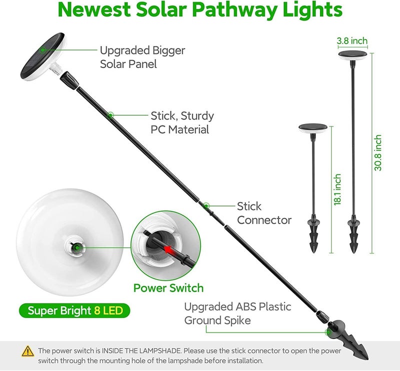 GIGAWATTS GW-241 8 LED Solar Garden Light with 2V Panel BIS Approved 800mAh Ni-MH Battery Swaying Stake Outdoor Lamp for Yard Lawn Walkway Decor (Pack of 1, Warm White) - Image 2