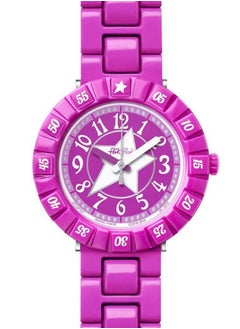 Swatch ساعة يد ريشاك كوارتز مقاومة للماء باللون الأرجواني للبنات - 32 مم  - Image 1