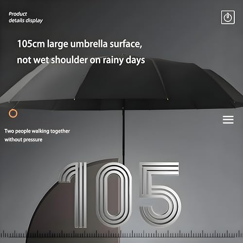 WHISKET - UV Protection Umbrella for 2 Persons| Lightweight, One Button Open & Close, Extra Wide Canopy for Maximum Coverage,Safe Handle, Colourful | All Weather Umbrella, Trendy Patterns & Stylish Designs. (Pack Of 1) (small-black) - Image 2