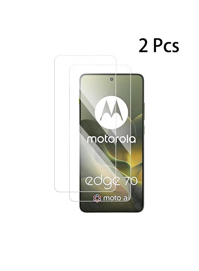 2 Pack Motorola Moto Edge 70 5G Screen Protector, 9H Tempered Glass Screen Protector for Motorola Moto Edge 70 5G, Full Coverage Bubble-Free Tempered Film, Anti-Scratch Film - Image 1