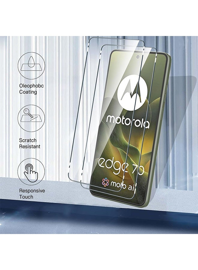 2 Pack Motorola Moto Edge 70 5G Screen Protector, 9H Tempered Glass Screen Protector for Motorola Moto Edge 70 5G, Full Coverage Bubble-Free Tempered Film, Anti-Scratch Film - Image 5