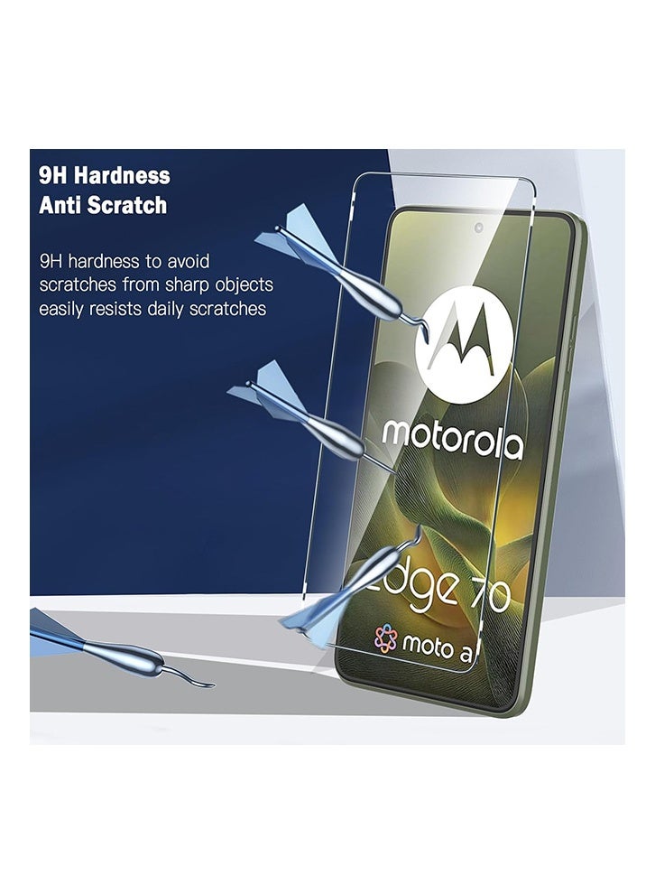 2 Pack Motorola Moto Edge 70 5G Screen Protector, 9H Tempered Glass Screen Protector for Motorola Moto Edge 70 5G, Full Coverage Bubble-Free Tempered Film, Anti-Scratch Film - Image 2