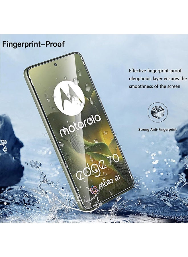 2 Pack Motorola Moto Edge 70 5G Screen Protector, 9H Tempered Glass Screen Protector for Motorola Moto Edge 70 5G, Full Coverage Bubble-Free Tempered Film, Anti-Scratch Film - Image 3
