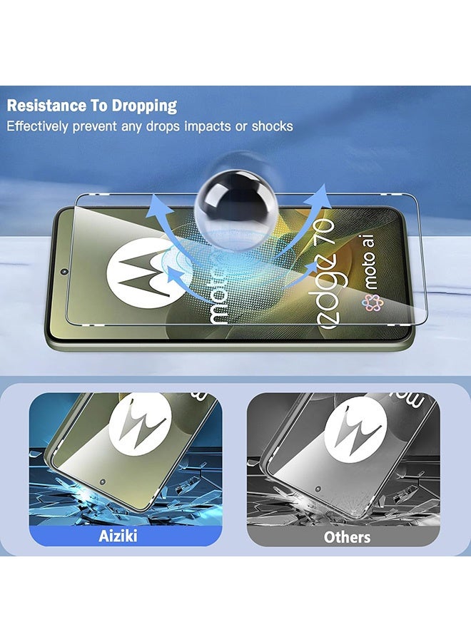 2 Pack Motorola Moto Edge 70 5G Screen Protector, 9H Tempered Glass Screen Protector for Motorola Moto Edge 70 5G, Full Coverage Bubble-Free Tempered Film, Anti-Scratch Film - Image 4
