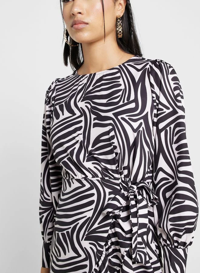 Ginger Zebra Print Mini Dress