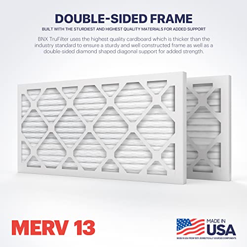 BNX TruFilter 12x24x1 Air Filter MERV 13 (4-Pack) - MADE IN USA - Electrostatic Pleated Air Conditioner HVAC AC Furnace Filters for Allergies, Pollen, Mold, Bacteria, Smoke, Allergen, MPR 1900 FPR 10 - Image 4