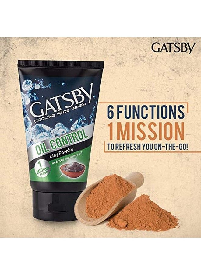 GATSBY - Cooling Face Wash Oil Control For Deep Cleansing Contains Clay Powder Powered With Micro Scrub Beads 100Gm. - Image 1
