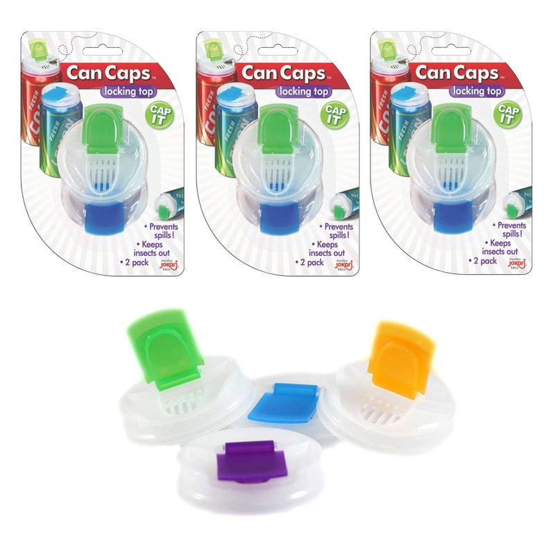 Jokari Soda Can Covers 3 Pack 12 pieces for Carbonated Water or Soft Drink Best Beer Cans Cover Easy Clip on Caps Lid Seal Opening for a Fresher Drinking Experience BPA Free 