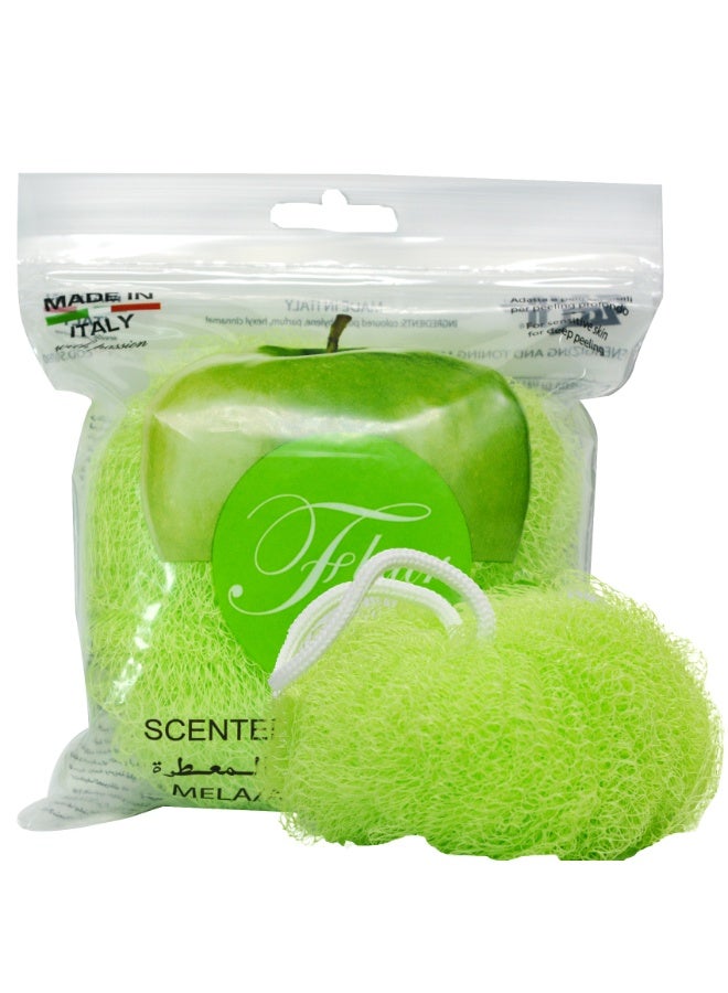 Zeca Fleur Massage Bath Sponges Green Apple 40gm | Refreshing Bath Sponge with Crisp Fruity Fragrance