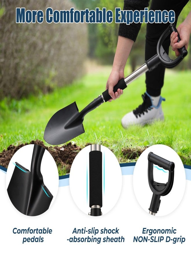 EUIJOIP Multi-Task Small Shovel 31" - D-Handle Ergonomic Design for Raised Garden Beds, Outdoor Compact Spaces & Family Camping (Rustproof & Ultra-Light), Silver - Image 4