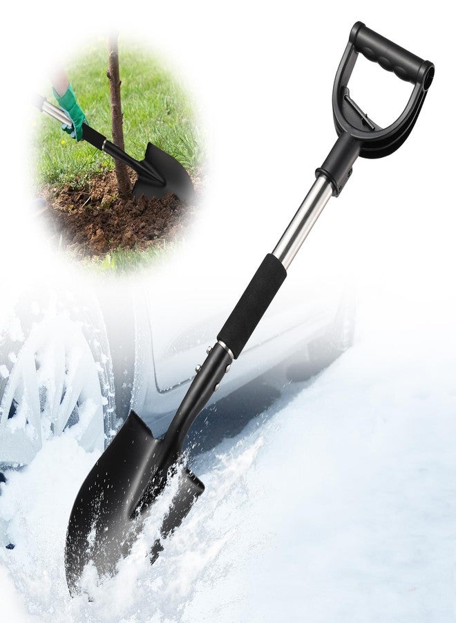EUIJOIP Multi-Task Small Shovel 31" - D-Handle Ergonomic Design for Raised Garden Beds, Outdoor Compact Spaces & Family Camping (Rustproof & Ultra-Light), Silver - Image 1