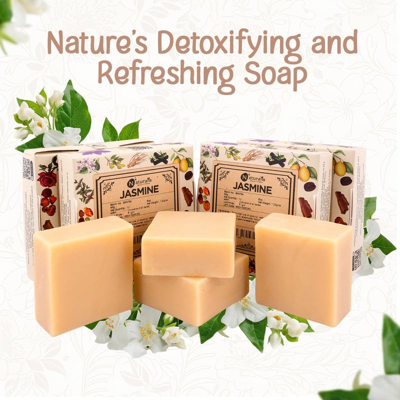 Naturalis Jasmine Soap Bar Handmade Cold Process Organic Soap with Jasmine Oil Luxury Natural Soap for Soft Hydrated Skin and Aromatic Experience 100 grams - Image 4