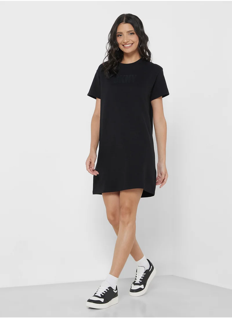 دي كاي أن واي سبورت Crew Neck Shirt Dress