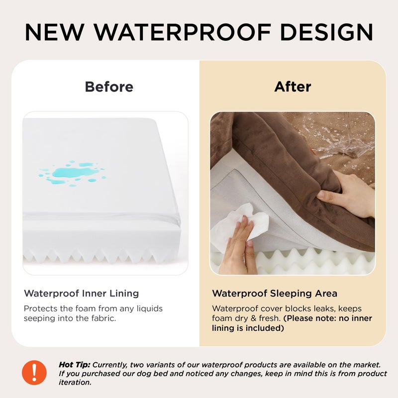 Bedsure Orthopedic Dog Bed for Extra Large Dogs - XL Washable Dog Sofa Beds Large, Supportive Foam Pet Couch Bed with Removable Washable Cover, Waterproof Lining and Nonskid Bottom, Brown - Image 4