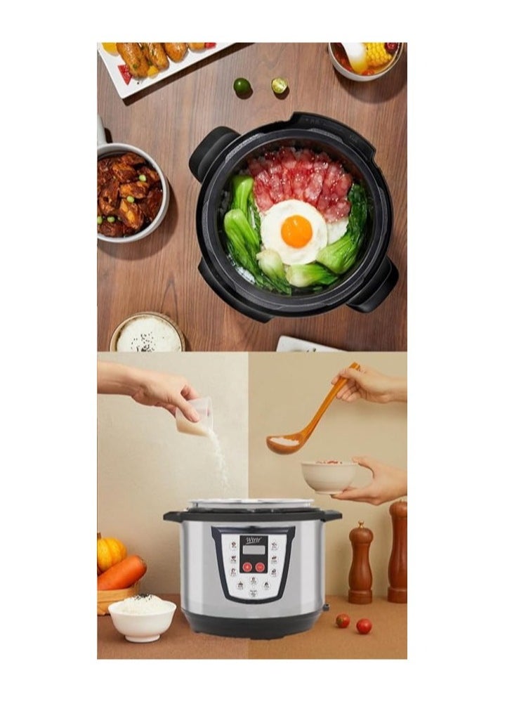 Wtrtr Wtrtr 6 L electric pressure cooker Electric Pressure,1000W Slow, Rice Cooker, Yogurt, Cake Maker, Steamer and Warmer, Silver (1 year Warranty)  - Image 4