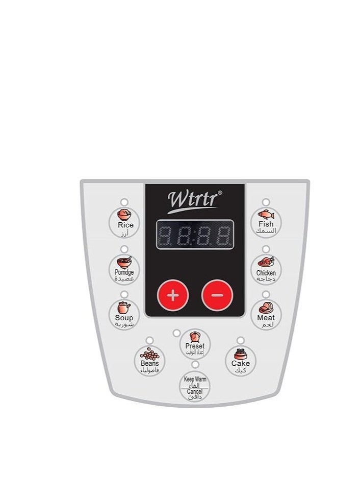 Wtrtr Wtrtr 6 L electric pressure cooker Electric Pressure,1000W Slow, Rice Cooker, Yogurt, Cake Maker, Steamer and Warmer, Silver (1 year Warranty)  - Image 2