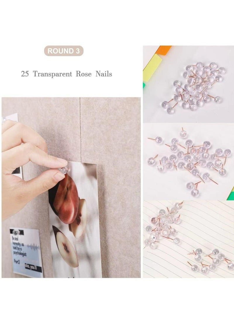 Dominy Large Bulletin Board, 60*120cm Felt Board Decorative Pegboard with 25 Pushpins, Wall Cork Board Alternative, Foldable Photo Board Self-Adhesive Vision Board Mood Board for School, Home (Light Khaki)  - Image 4