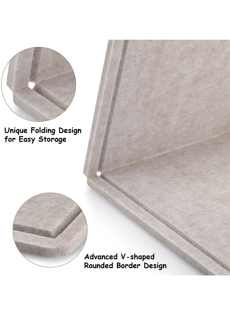 Dominy Large Bulletin Board, 60*120cm Felt Board Decorative Pegboard with 25 Pushpins, Wall Cork Board Alternative, Foldable Photo Board Self-Adhesive Vision Board Mood Board for School, Home (Light Khaki)  - Image 2