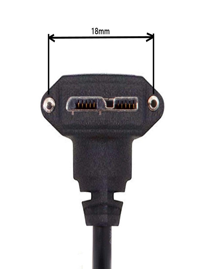 chenyang Micro USB 3.0 Cable USB 3.0 Type A Male to Micro B Male 90 Degree UP Angled Cable with Mount Panel Screws 3.0M - Image 3