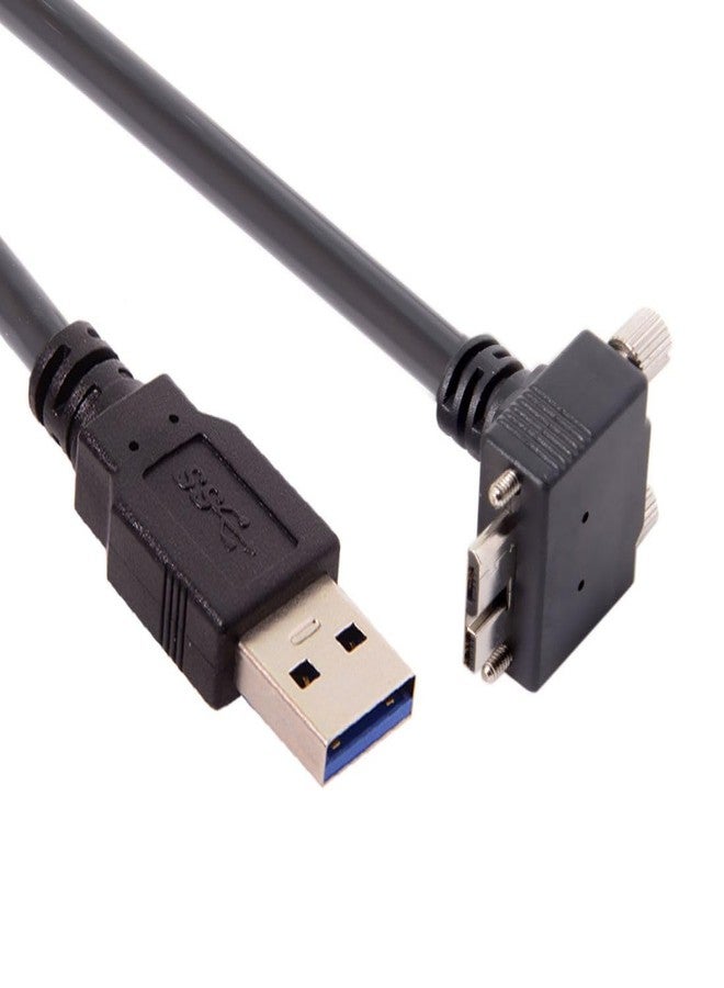chenyang Micro USB 3.0 Cable USB 3.0 Type A Male to Micro B Male 90 Degree UP Angled Cable with Mount Panel Screws 3.0M - Image 5