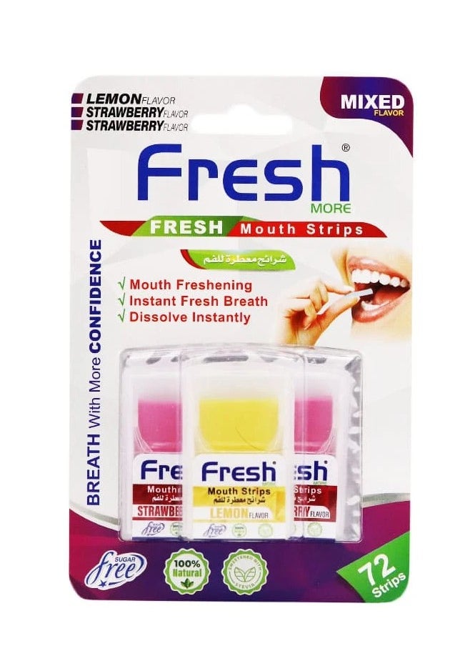 Fresh More Mouth Freshener Strips, Strawberry and Lemon Flavor, 72 Strips - pzsku/Z996F6B1600087249A18EZ/45/_/1738608709/449a034f-5e9f-4927-8ed4-ab8b2fed83a7