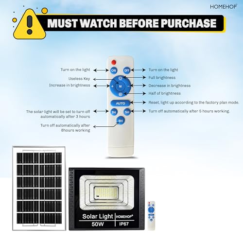 Homehop Solar Flood Light Outdoor LED Waterproof Automatic Wall Mount Lamp for Home,Garden,Balcony, Patio with Remote Control (ABS, 168 LED, Combo Pack of 2) - Image 3