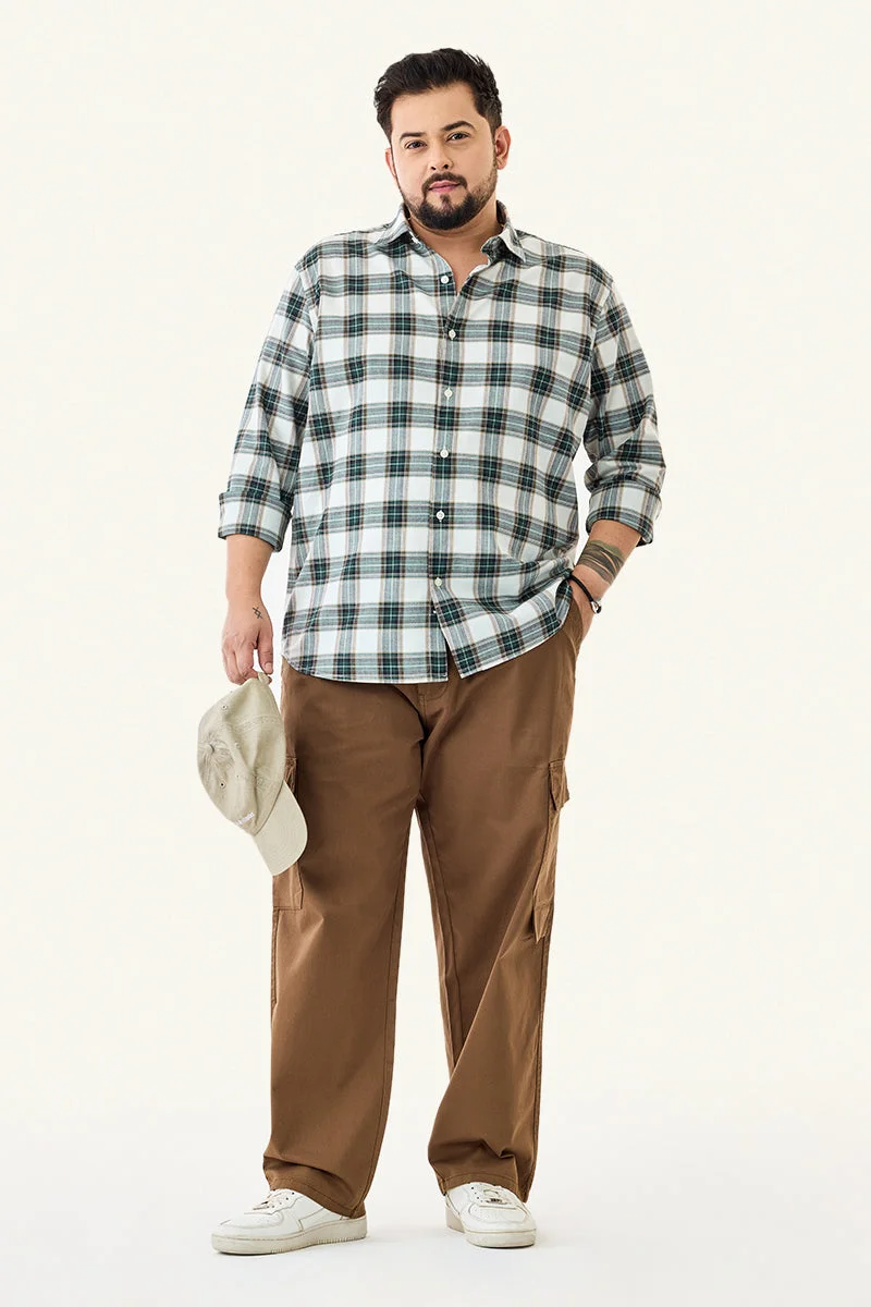 SNITCH 100% Cotton Regular Fit Plus Size Checks Shirt