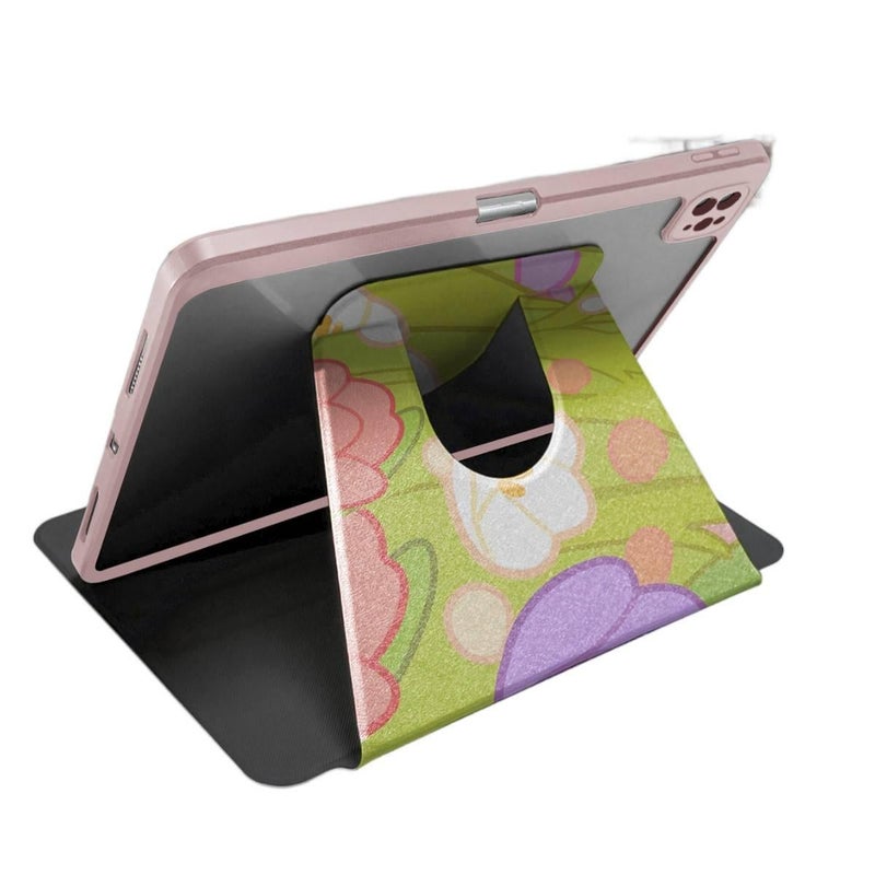 Rotating Tablet Case for Samsung Galaxy Tab S10 FE Plus / Samsung Galaxy Tab S10 FE / Samsung Galaxy Tab S8 / Samsung Galaxy Tab S6 Lite with Stand Cover and Pencil Storage in pink - Image 5