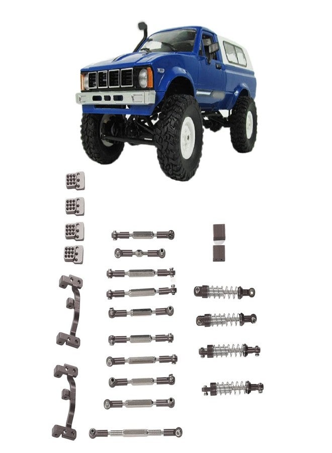 EIMSOAH RC Car Upgrade Spare Kit, Aluminum Alloy Shocks Absorber RC Car Pull Rod Kit for WPL C24 C14 C14K C24K(Titanium) - Image 1