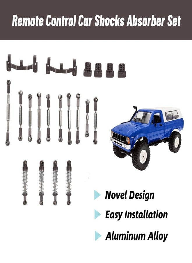 EIMSOAH RC Car Upgrade Spare Kit, Aluminum Alloy Shocks Absorber RC Car Pull Rod Kit for WPL C24 C14 C14K C24K(Titanium) - Image 2