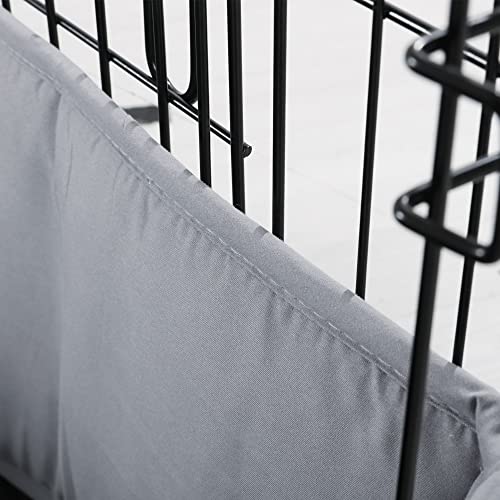 Hombys Dog Crate Bumper with Ties - Soft Crate Accessory -Kennel Cover - Training Pads for Front Door Crates, 24"x18", Gray - Image 4