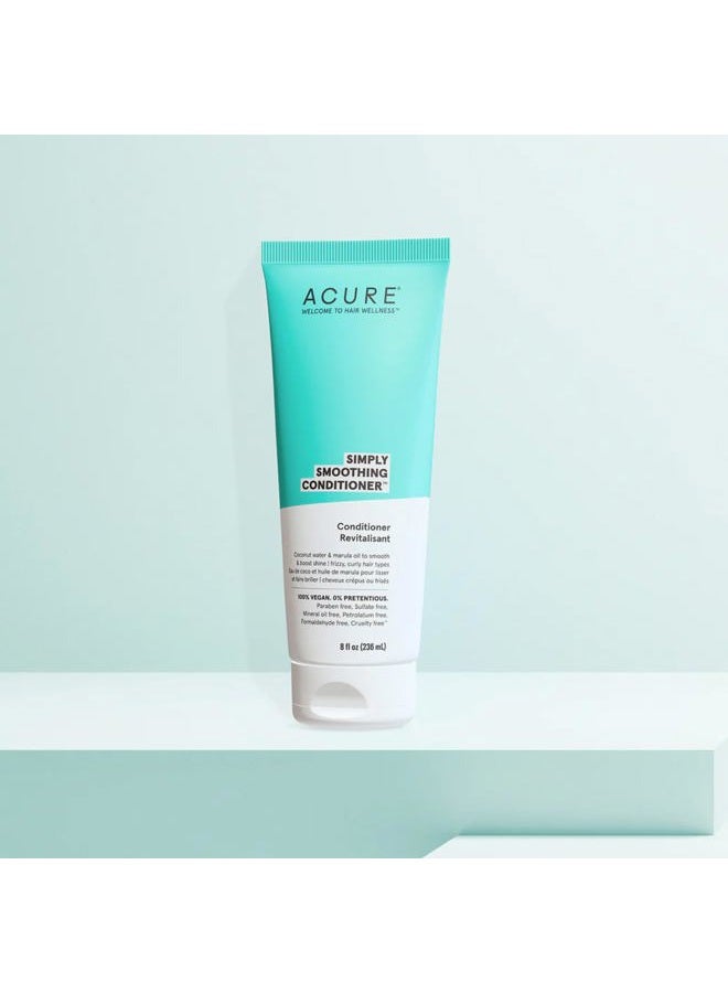 Acure Simply Smoothing Conditioner – Frizz Control & Nourishing Treatment for Silky Hair, Enhances Shine & Softness - Coconut Water & Marula Oil, 8 Fl Oz - Image 2