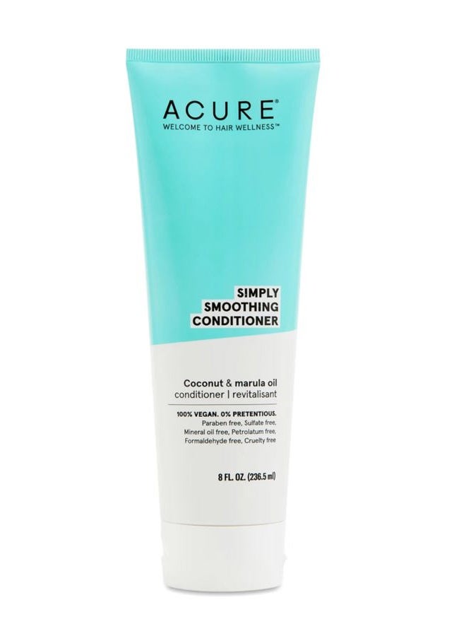 Acure Simply Smoothing Conditioner – Frizz Control & Nourishing Treatment for Silky Hair, Enhances Shine & Softness - Coconut Water & Marula Oil, 8 Fl Oz - Image 1