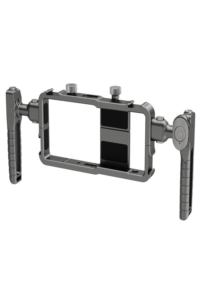 BAFANG BFT-02C Universal Phone Cage Portable Phone Video Rig Kit Handheld Smartphone Stabilizer Bracket with 2 Side Handles 4 Cold Shoe Mounts Replacement for iPhone 16/15/14/13 Android Phones - Image 1