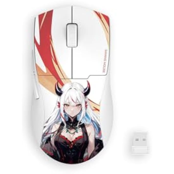 rayihni M918AK 3-MODE WIRELESS GAMING MOUSE, 55G LIGHTWEIGHT 26K DPI GAMER MOUSE W/ERGONOMIC NATURAL GRIP BUILD, FULL PROGRAMMABLE BUTTONS, SOFTWARE SUPPORTS DIY KEYBINDS & DPI, WHITE - Image 1