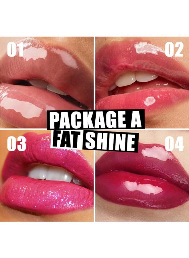 Loobexery 4 Colors Fat Oil Lip Drip Lip Oil Lip Glaze Hydrating Lip Glow Oil Big Brush Head Moisturizing Lip Gloss Shiny Transparent Tinted Plumping Lip Oil Long Lasting Nourishing Nonsticky (A) - Image 3
