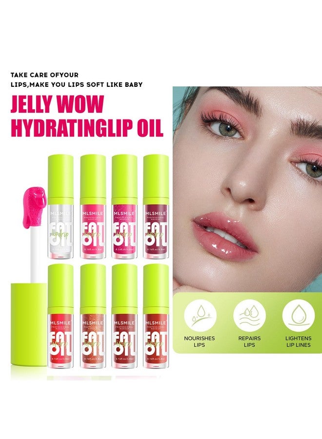 Loobexery 4 Colors Fat Oil Lip Drip Lip Oil Lip Glaze Hydrating Lip Glow Oil Big Brush Head Moisturizing Lip Gloss Shiny Transparent Tinted Plumping Lip Oil Long Lasting Nourishing Nonsticky (A) - Image 2