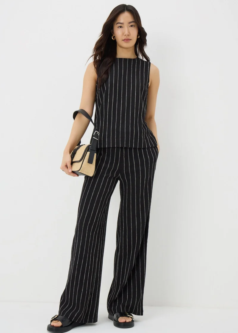 Matalan Black Stripe Button Back Co Ord Vest