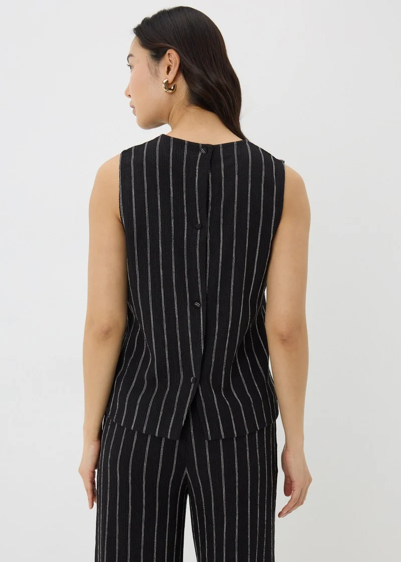 Matalan Black Stripe Button Back Co Ord Vest