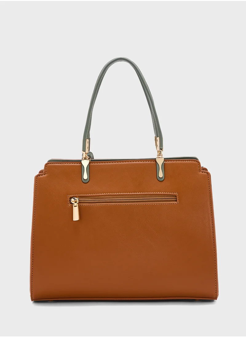 خزانة Metal Trim Detail Satchel Bag