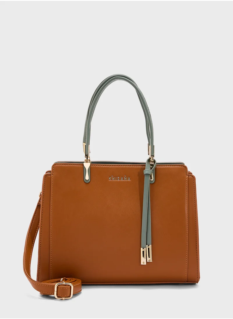 خزانة Metal Trim Detail Satchel Bag