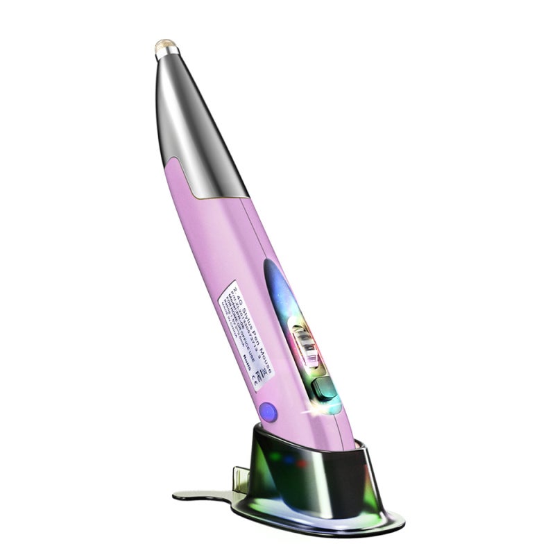 Optical Pen: 2.4GHz Wireless Rechargeable Pocket Pen - 33Ft Working Distance Double-Right Key Design for Left & Right Handed Users with Purple LED Lights - Image 1
