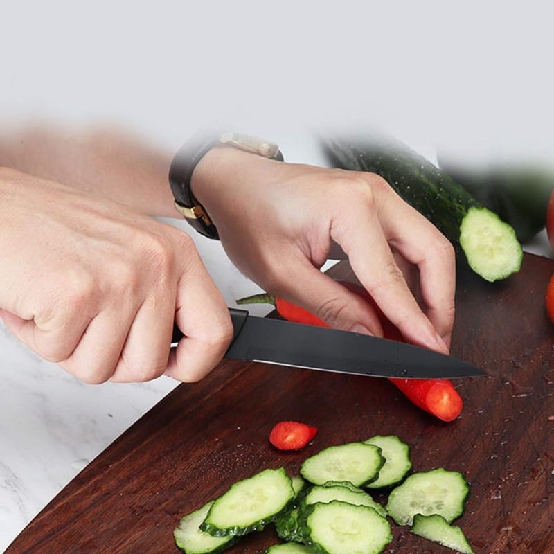 MOBDESK Kitchen Knife with Stainless Steel Blade Professional Knife Scratch Resistant and Rust Proof Chopping Knife Fruit Cutting Knife Vegetable Meat Cutting Crinkle Cutter Kitchen Knife Set of 3 - Image 3