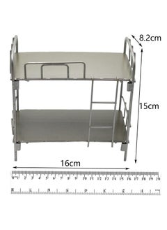 Daytoyz 1/12 Scale Doll Bunk Bed - Alloy Mini Double Layer Bed for Dollhouse, Chic Doll Furniture Set with Realistic Details, Durable Kids & Collector Dollhouse Accessories  - Image 5